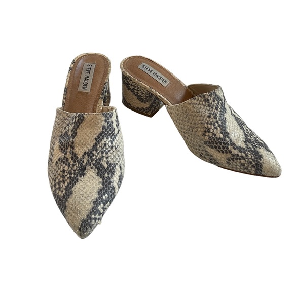 Steve Madden Superior Snake Skin Mules - Picture 6 of 8
